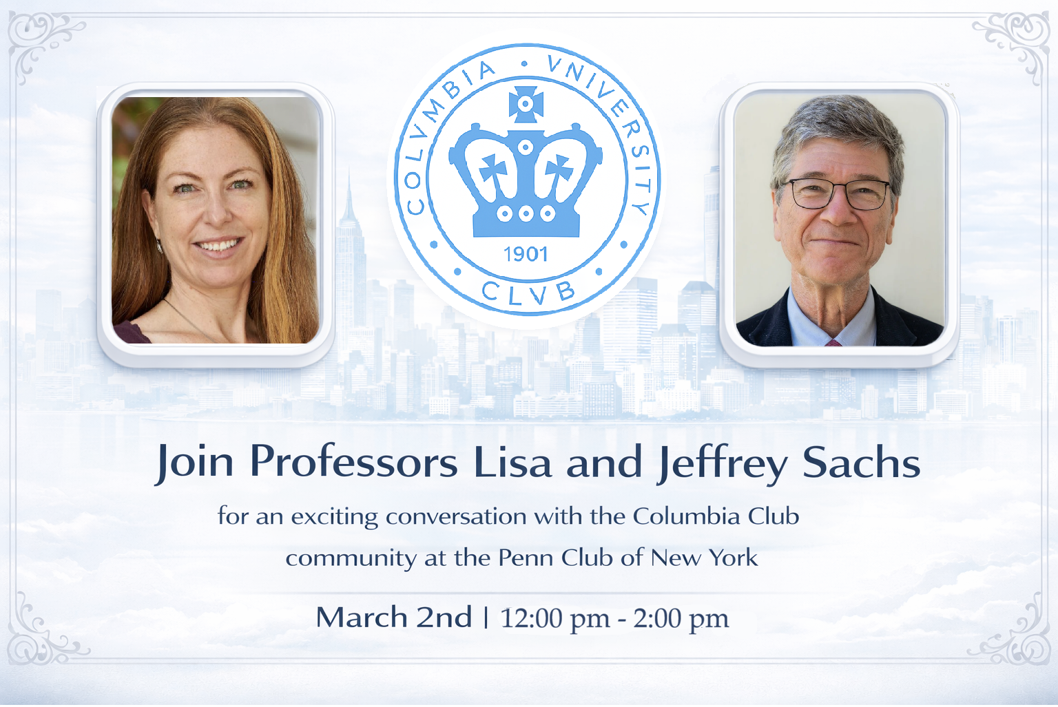 Conversation with Columbia Professors Lisa and Jeffrey Sachs at the Penn Club of New York