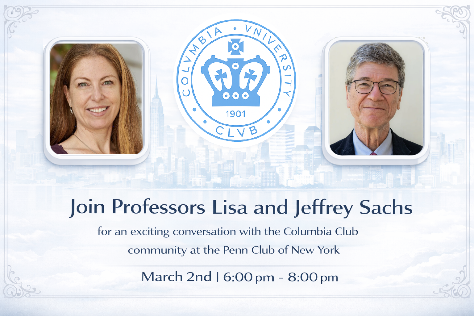 Conversation with Columbia Professors Lisa and Jeffrey Sachs at the Penn Club of New York